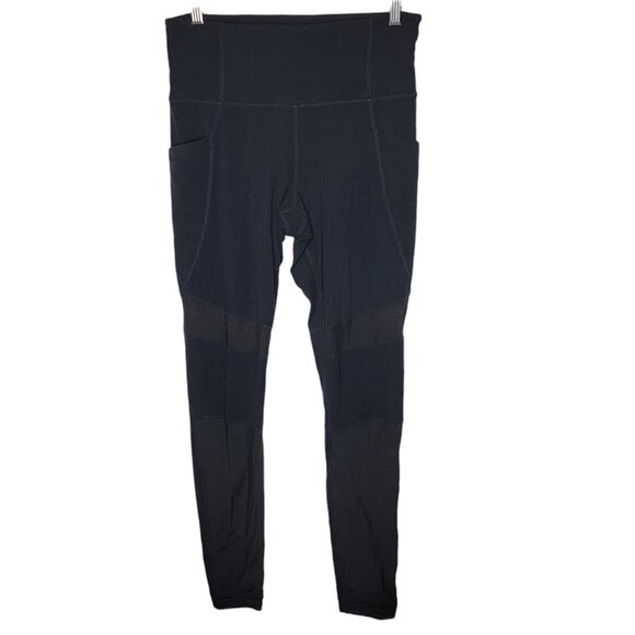 Athleta Meshblock Pocket Salutation Tight Leggings Black Women's Small S - Picture 1 of 5